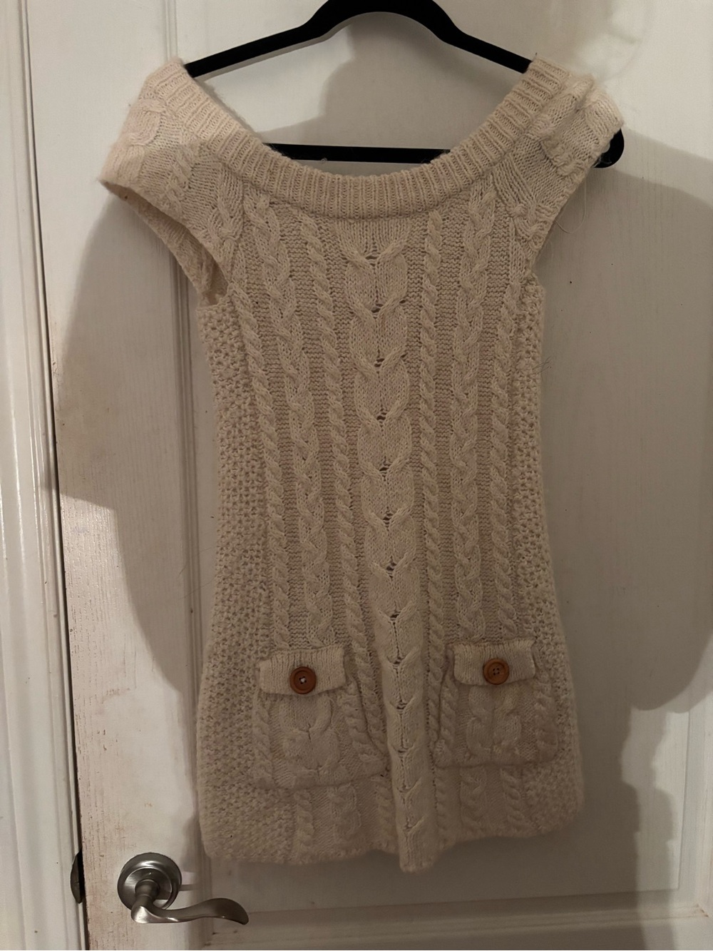 SIP Cable Knit Tunic Sweater Cream Size S/P
